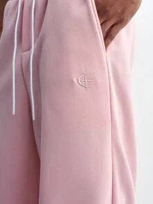 TOKVUE Men's Casual Drawstring Waist Wide Leg Sweatpants For Daily Wear - Pink - View 5