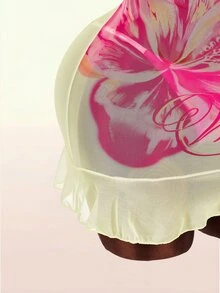 Amplova 女款 3 件式花卉局部印花套裝，垂領、抓褶領口、胸前細節、波浪下擺，可愛迷你版 - 彩色 - 查看 14