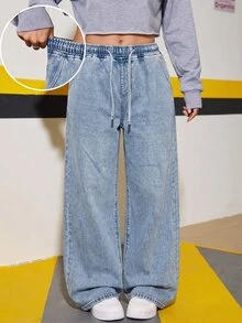 Teen Girls Jeans - Light Wash - View 1