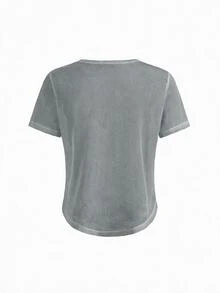 SHEIN Cheerettes 女款休閒日常運動T恤 - 灰色 - 查看 4