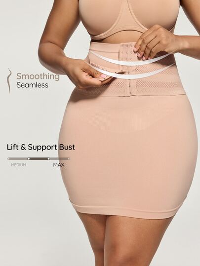 SHAPORA Gonna modellante da donna taglie forti senza cuciture, vita alta, chiusura frontale con gancio, controllo addominale, effetto vita stretta e sollevamento fianchi