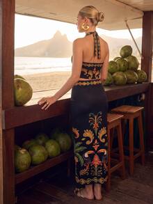 CAJUNI Tropical Vacation Knitting Top And Skirt Coord - Multicolor - View 2