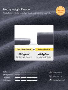 GLOWMODE Heavyweight Fleece Oversized Sweatshirt Jacket Thick Thermal Warm Winter - Iron Gray - View 3