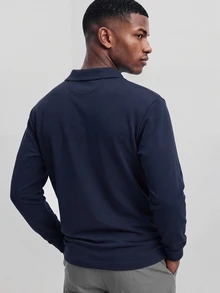 TekDrob Viscose Blend Shawl Collar Sweat Pullover With Keep Warm Effect - Navy Blue - View 3