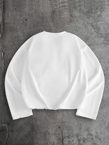 AXEPEAK Men's Plus Size Graphic Print Long Sleeve T-Shirt - White - View 2