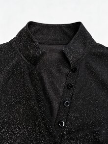 LUMIGAL 26 New Early Autumn Versatile Design V-Neck Ruched Slim Fit Long Sleeve Base Layer T-Shirt For Women - Black - View 4