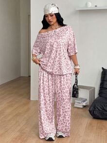 Coolane Plus Size Co-Ords - Baby Pink - View 3