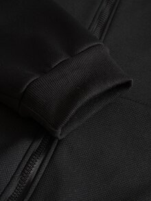 Manfinity EMRG 男士人造毛領保暖內裡拉鍊長袖運動衫 - 黑色 - 查看 6
