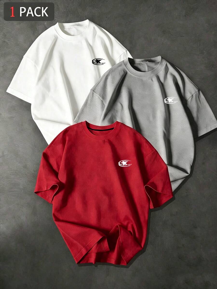 Sport MetroGents Men's Plus Size Casual Versatile Short Sleeve Sports T-Shirt - Red - View 1