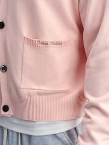 TOKVUE Men's Solid Color Long Sleeve Single-Breasted Casual Pocket Knit Cardigan - Pink - View 5