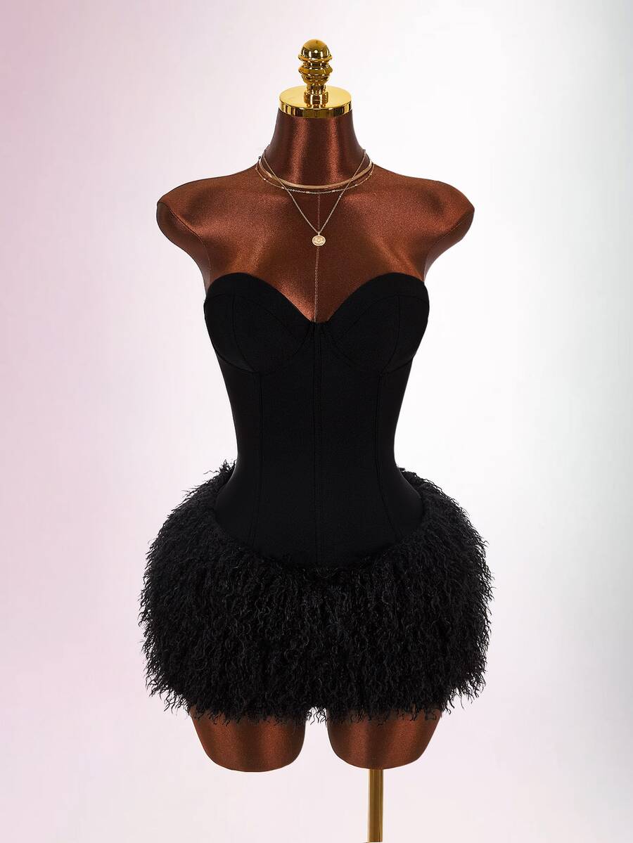 Amplova Women's Casual Daily Strapless Romper - Black - View 1