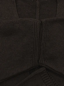 SHEIN Women's Solid Color 3/4 Sleeve Open Front Loose Knit Cardigan - Coffee Brown - View 4