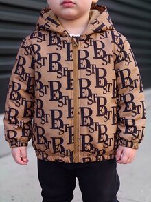 SHEIN 兒童 1件 小男孩冬季卡通印花保暖內裡連帽外套背心 度假可愛街頭 Y2K 生日派對返校萬聖節上衣 - 彩色 - 查看 3