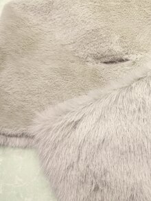 Allurite 性感女款純色 Toca 人造毛披肩，冬季派對大紅色毛披肩，適合節日派對 - 杏色 - 查看 4