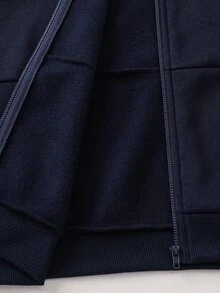SHEIN 青少年女孩愛心圖案長袖夾克與長褲套裝 - 彩色 - 查看 8