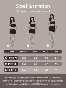 SHEIN PETITE PU高彈性皮革低腰迷你裙 - 棕色 - 查看 4