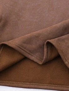 SHEIN Setelan 2 Potong untuk Remaja Perempuan: Sweatshirt Rajut Warna Polos Kerah Bulat Longgar dan Celana Panjang Longgar Model Lurus - Grey - View 7