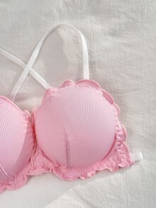 PetitDoll 3件組甜美可愛花卉印花交叉背無鋼圈內衣 女款 - 彩色 - 查看 5