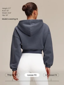 GLOWMODE Everyday Fleece 舒適露營風柔軟輕量保暖休閒版短版運動衫，秋冬戶外日常休閒穿搭 - Iron Gray - 查看 2