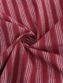 Elaquor Plus Size Minimalist Drawstring Waist Striped Loose Pants - Red - View 7