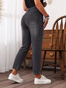 EMERY ROSE Women's Skinny Jeans With Pockets - Grey - View 2