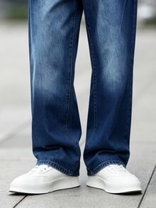 EGENSIO Men's American Luxury Style Casual Washed Blue Denim Jeans - Blue - View 6