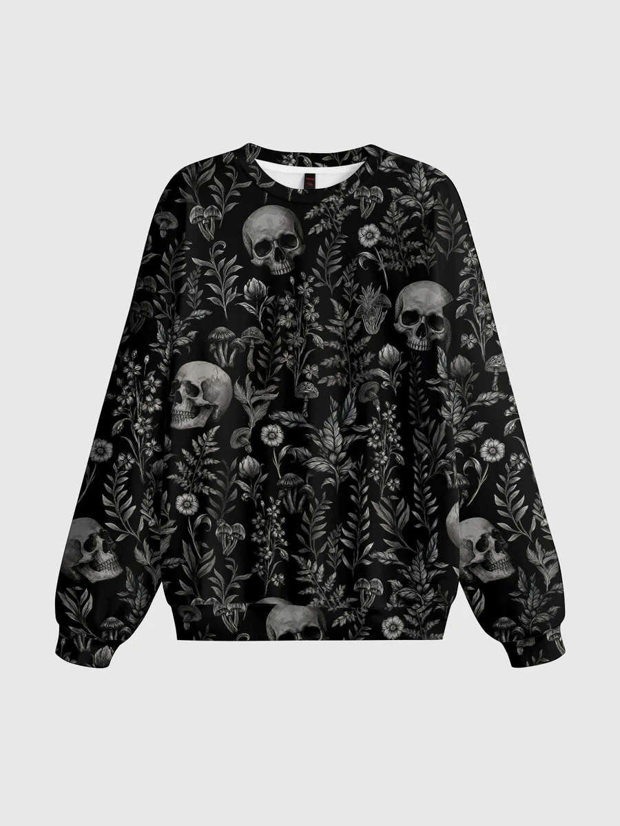 ROMWE Gothic Dark Forest Skull Gothic Pullover Sweatshirt Plus Size - Black - View 1