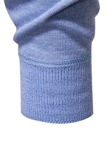 Calvornis Men's Patchwork Collar Knit Sweater - Baby Blue - View 3