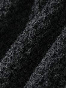 DAZY Women's Solid Color Cable Knit Jacquard Loose Long Sleeve Crew Neck Casual Vacation Korean Style Autumn/Winter Pullover Sweater - Grey - View 9