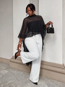 Firerie 2PCS Plus Size Co-Ords - Black and White - View 6