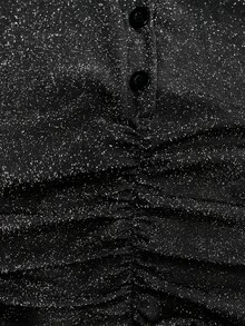 LUMIGAL 26 New Early Autumn Versatile Design V-Neck Ruched Slim Fit Long Sleeve Base Layer T-Shirt For Women - Black - View 6