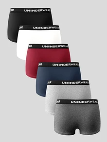 SHEIN Provexi Men's Colorblock Casual Funny Boxer Shorts Red White Grey Dark Wash Black Fall Random Color - Multicolor - View 2