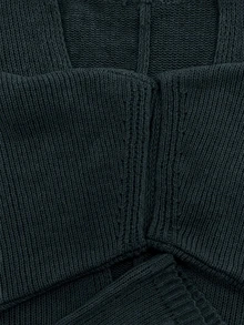 SHEIN Women's Solid Color 3/4 Sleeve Open Front Loose Knit Cardigan - Army Green - View 3