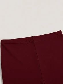 Sweetra Plus Size Sexy Sequin Lace Patchwork Flared Pants - Burgundy - View 3
