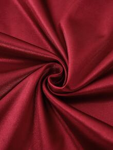 Franclia Women's Elegant Glossy Satin Knit Elastic Fabric Commuter Inner Wear Party Gathering Spaghetti Strap A-Line Dress - Burgundy - View 3