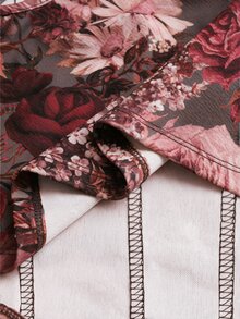 SHEIN VCAY 大尺碼性感花卉印花魚骨背心上衣 - 棕色 - 查看 6