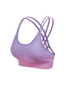 Activina Women's Gradient Color Criss-Cross Back Daily Fitness Sports Bra - Multicolor - View 7