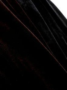 Sweetra Women's Autumn Black & Coffee Dual-Color Casual Comfortable Versatile Velvet Draped Straight Leg Wide Leg Pants 2 Pieces Set - Multicolor - View 4