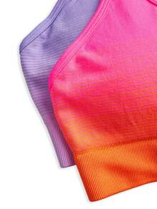 Activina Women's Gradient Color Criss-Cross Back Daily Fitness Sports Bra - Multicolor - View 9