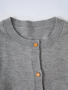 Rusticease Plus Size Women Solid Color Casual Daily Cardigan - Grey - View 5
