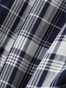Dazy Kids 格紋長袖休閒寬鬆日常春秋女童襯衫 - 藏蓝色 - 查看 7