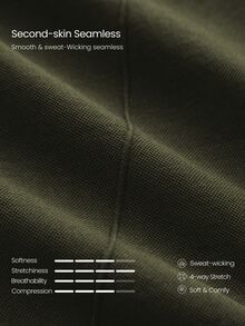 GLOWMODE 24吋超細軟綿無縫V腰收身抓皺翹臀對比縫線不透膚緊身褲 跑步健身運動用 - 軍綠色 - 查看 7