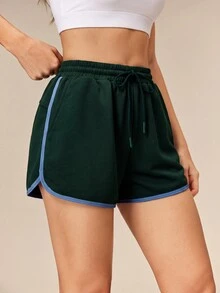 OutZeal Women Sports Shorts Gym Casual Workout Elastic Waist Adjustable Drawstring Short Sweatpants - Mist Green - View 6