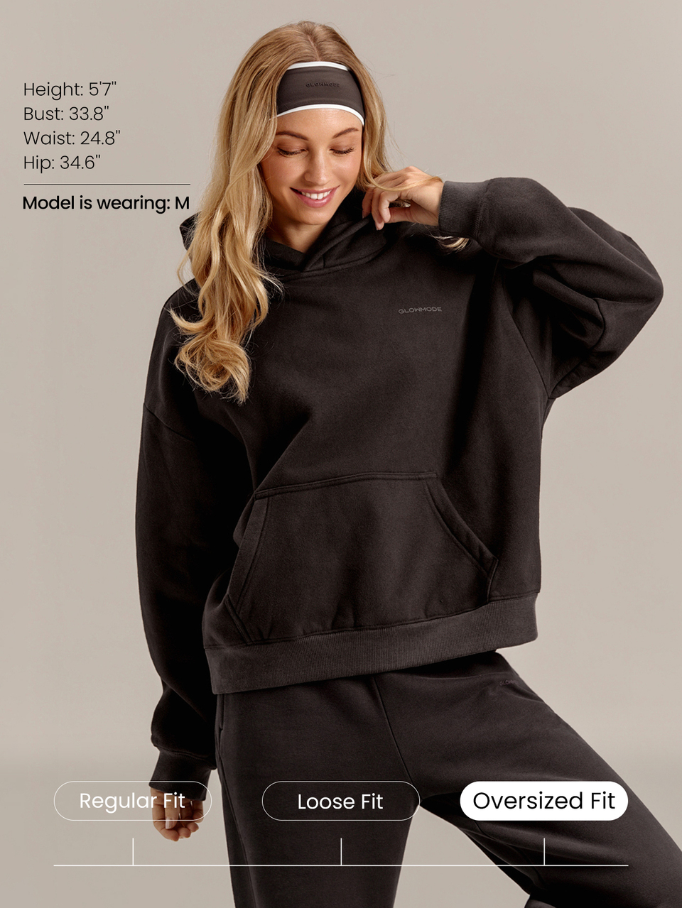 Heavyweight Fleece Fall State Oversized Hoodie With Back Graphic & Front Pocket Daily Casual Fall Winter Outdoor Wear