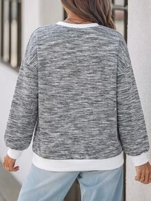 Rusticease 大尺碼女款紮染圓領長袖休閒運動衫 - 彩色 - 查看 8