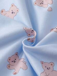 3 Pieces Newborn Long Sleeve Jumpsuit With Footed Pants - Baby Blue - View 6
