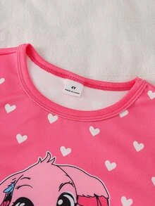 Girls' Autumn/Winter Long Sleeve Long Pants Pink Series Cute Rabbit Fitted Pajama Set - Multicolor - View 3