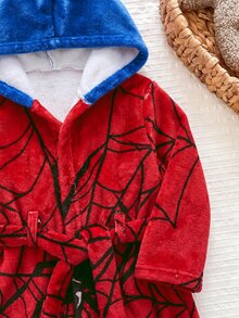 Kids Young Boy Knitted Solid Color Embroidered Hooded Casual Autumn Winter Cardigan Loungewear - Multicolor - View 5