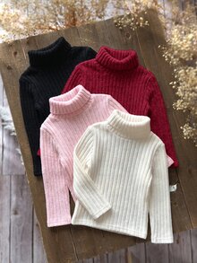 Emery Rose Kids Emery Rose Kids 女童秋冬休閒百搭純色高領T恤 - 彩色 - 查看 4