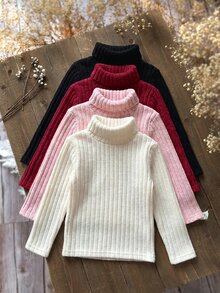 Emery Rose Kids Emery Rose Kids 女童秋冬休閒百搭純色高領T恤 - 彩色 - 查看 9